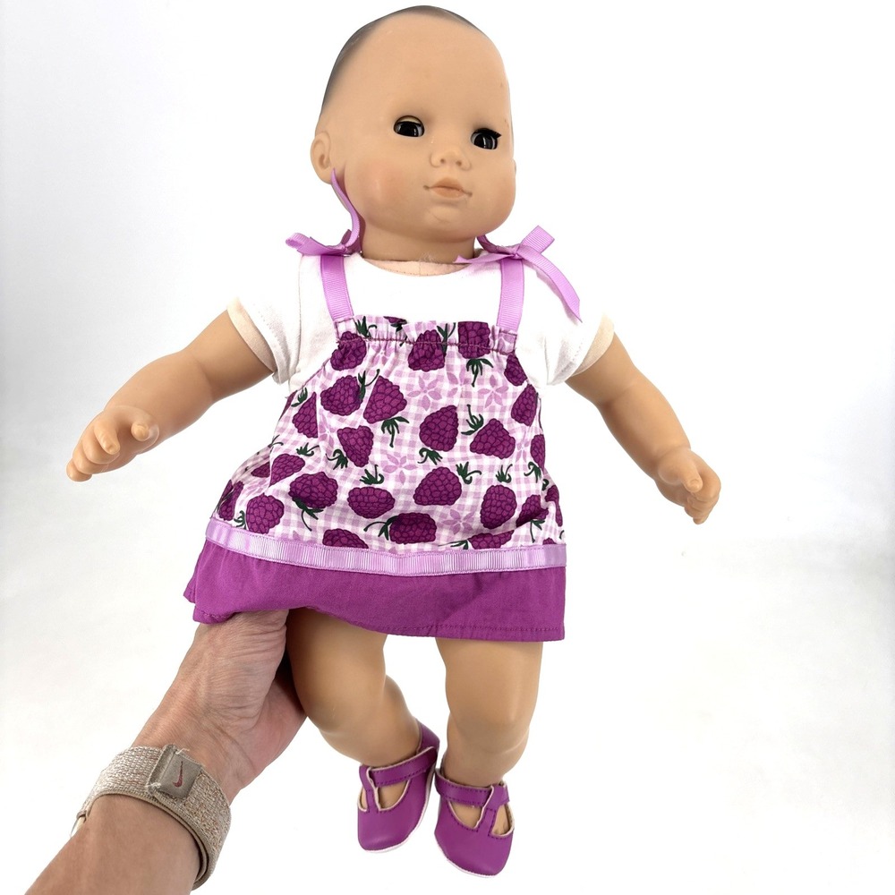 American Girl Bitty Baby Doll Brown Molded‎ Hair Brown Eyes Berry Outfit & Shoes